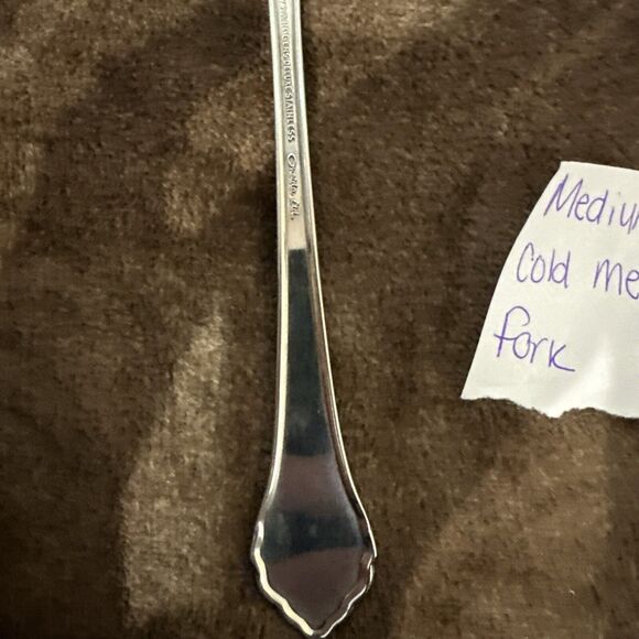 Oneida SUMMER MIST AUTUMN GLOW Cold Meat Serving Fork Wm A Rogers 8.5” - Picture 8 of 10